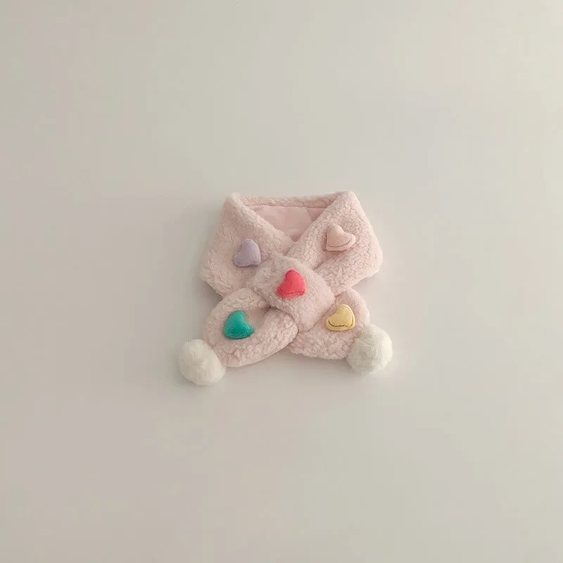 Toddler 3D Heart Fleece Warm Scarf