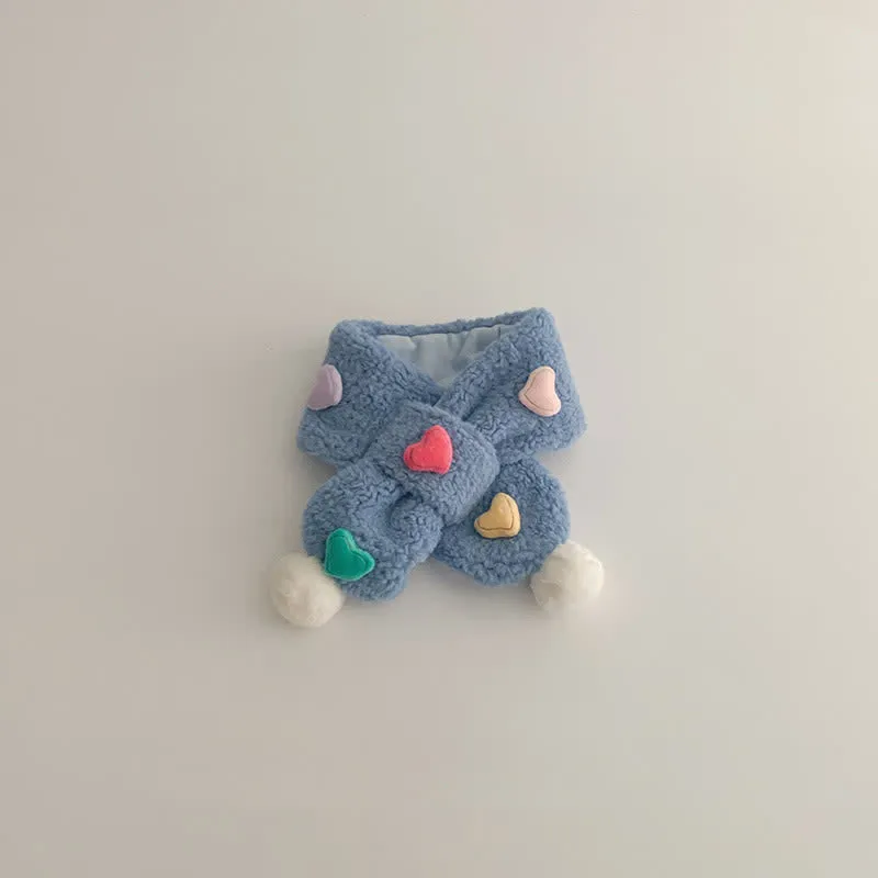Toddler 3D Heart Fleece Warm Scarf
