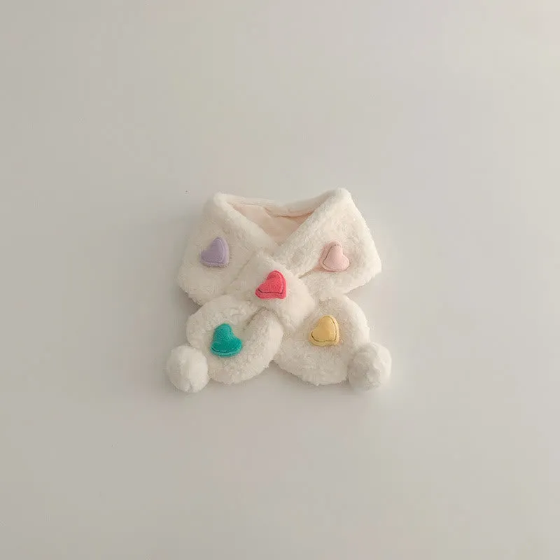 Toddler 3D Heart Fleece Warm Scarf