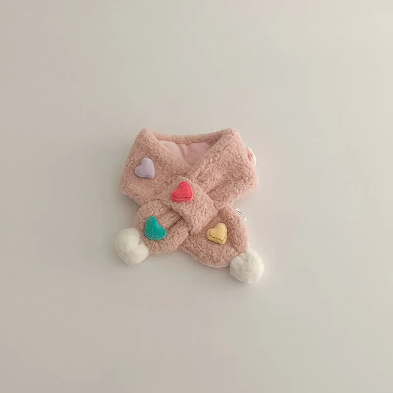 Toddler 3D Heart Fleece Warm Scarf