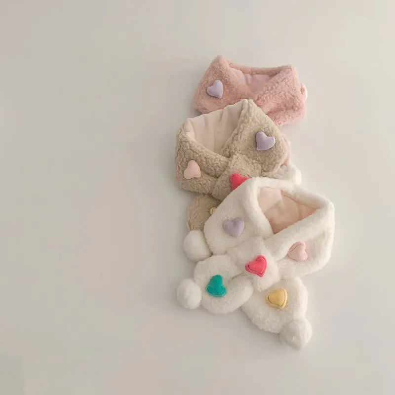 Toddler 3D Heart Fleece Warm Scarf