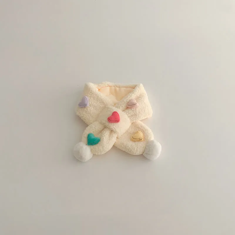 Toddler 3D Heart Fleece Warm Scarf