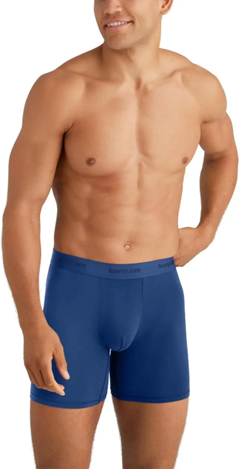 Tommy John Men's Luxe Modal 6" Boxer Brief Underwear 3-Pack
