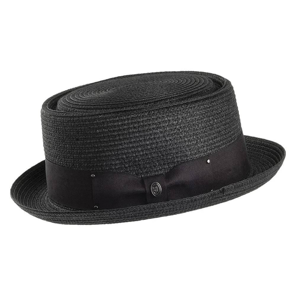 Toyo Braided Pork Pie Hat - Black