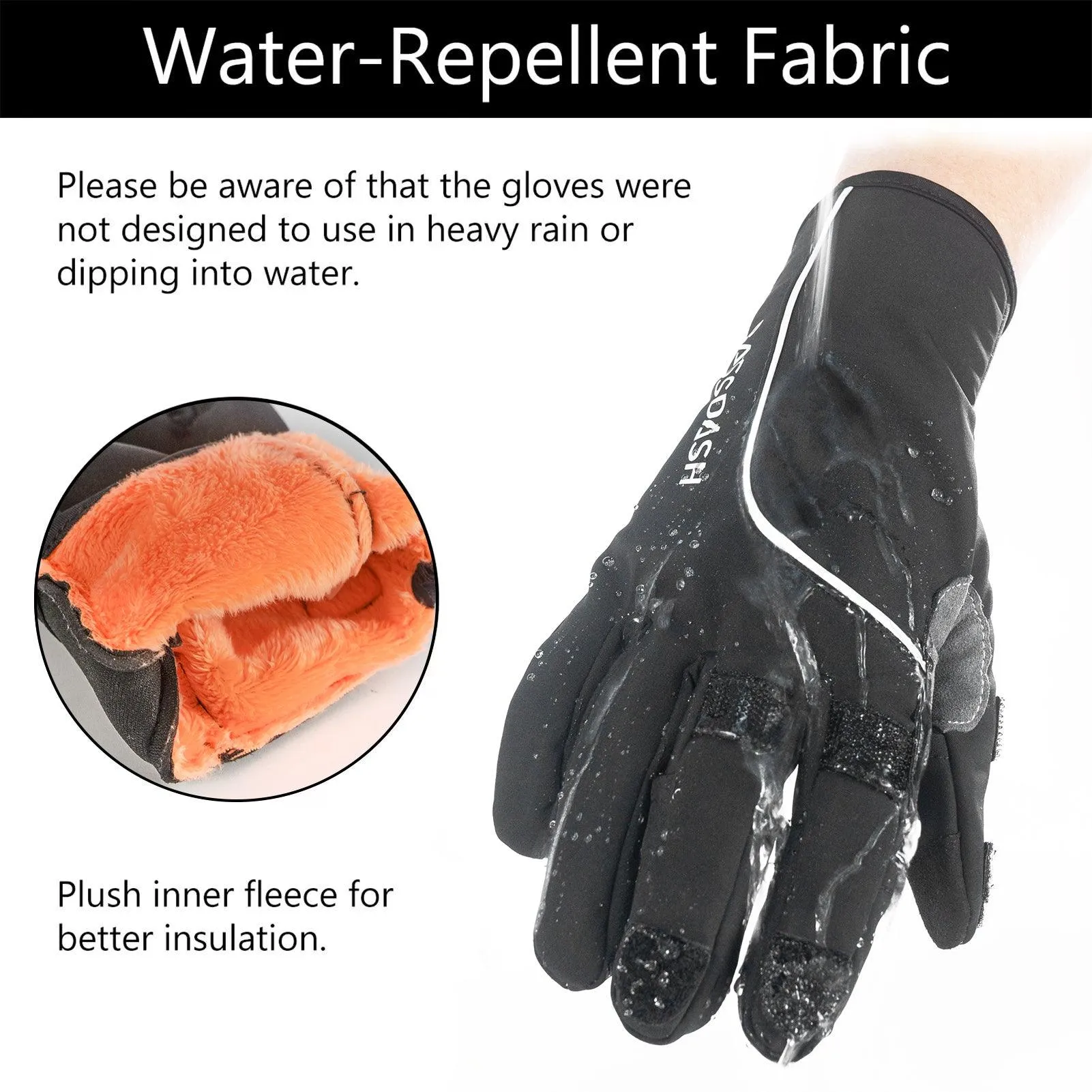 WintePro Water-resistant Fishing Hunting Gloves with Fleece Lining