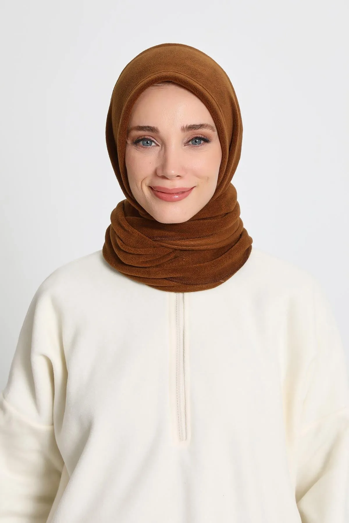 Women's Windproof Fleece Hooded Scarf with Neck Warmer, Cozy Winter Hat and Scarf Combo, All-in-One Winter Wrap,B-85PL
