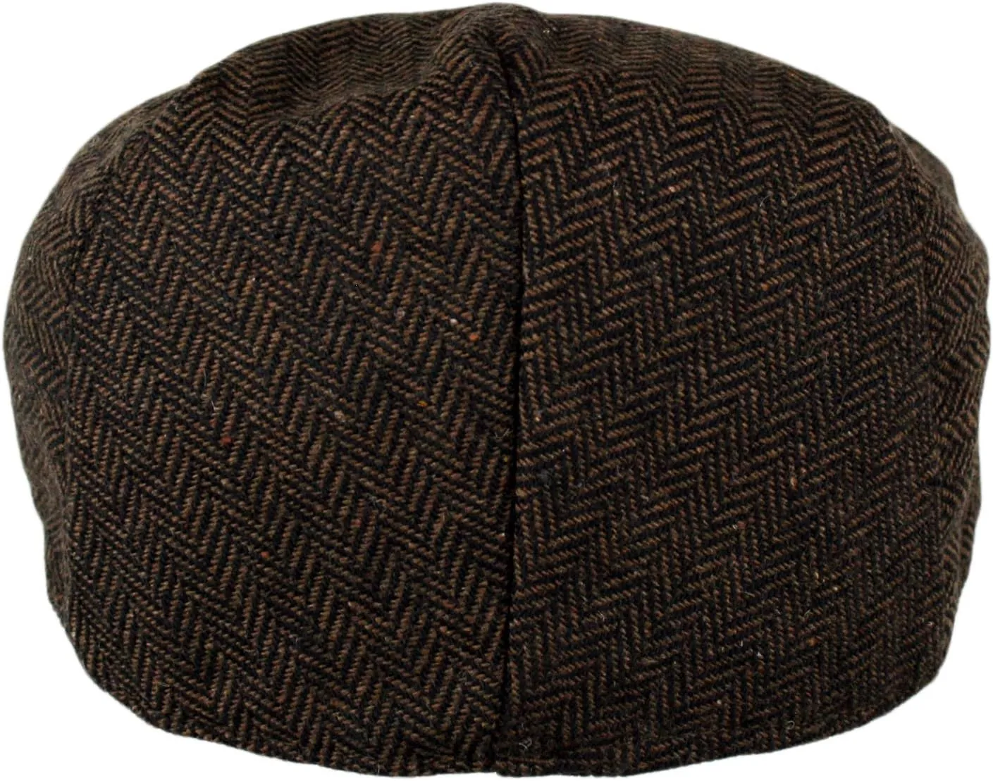 Wonderful Fashion Men's Classic Herringbone Tweed Wool Blend Newsboy Ivy Hat (Large/X-Large, Charcoal)