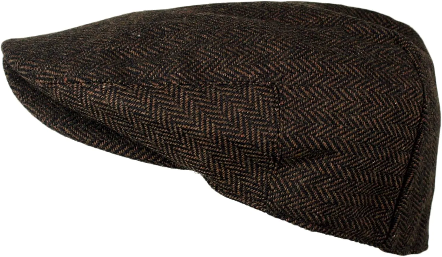 Wonderful Fashion Men's Classic Herringbone Tweed Wool Blend Newsboy Ivy Hat (Large/X-Large, Charcoal)