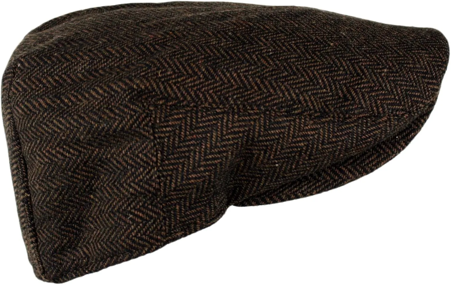 Wonderful Fashion Men's Classic Herringbone Tweed Wool Blend Newsboy Ivy Hat (Large/X-Large, Charcoal)