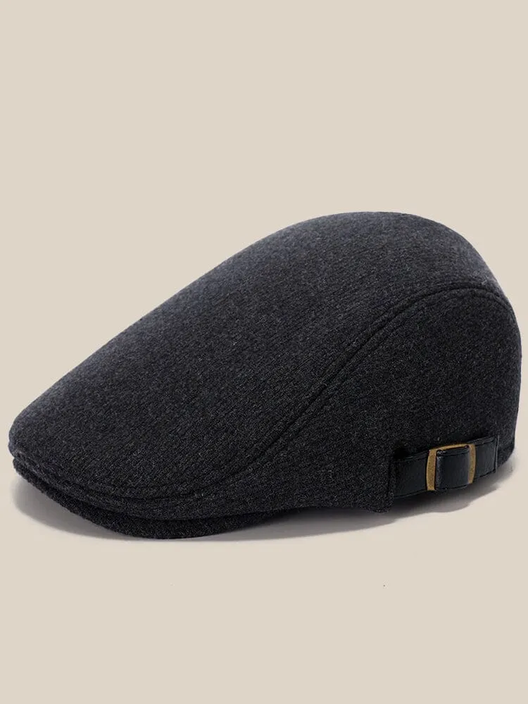 Wool Blend Tweed Newsboy Cap