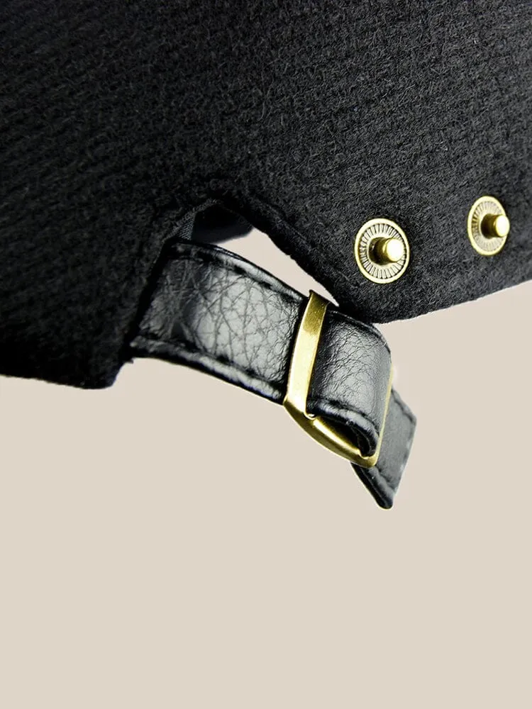 Wool Blend Tweed Newsboy Cap