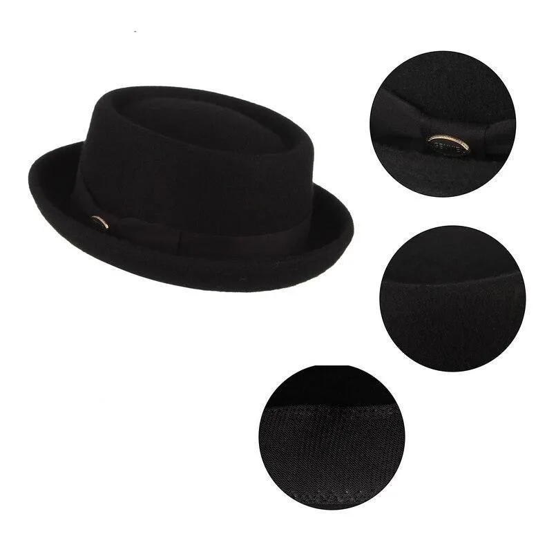 Wool Felt Crushable Pork Pie Hat