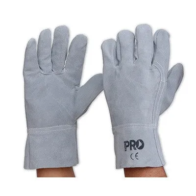 WORK GLOVES-GREY LEATHER GLOVE