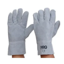 WORK GLOVES-GREY LEATHER GLOVE