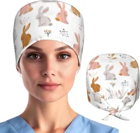 Working Cap Hat with Sweatband Comfortable and Breathable Adjustable Headgear for Men Women Scrub Cap