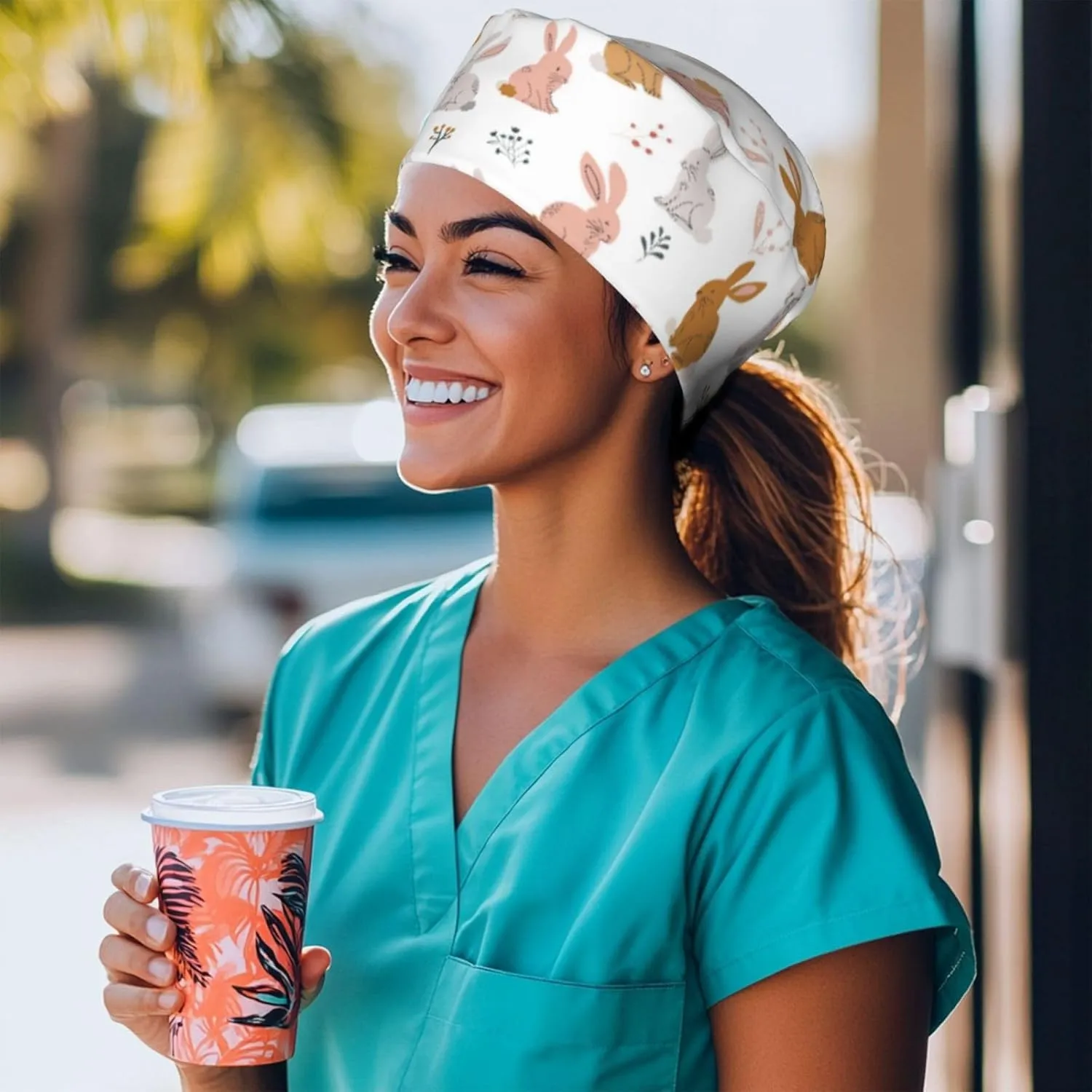 Working Cap Hat with Sweatband Comfortable and Breathable Adjustable Headgear for Men Women Scrub Cap