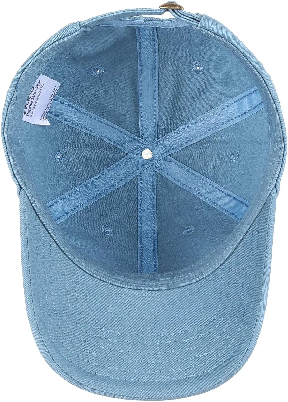 Zylioo Small Baseball Cap,Petite Size Ball Cap,Relaxed Little Sports Cap,Adjustable Fitted Golf Cap for Men Women